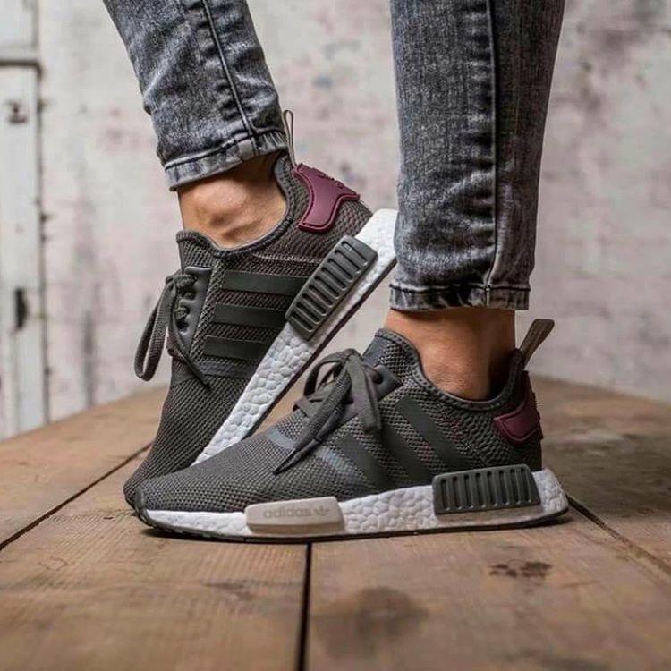 NMD R1 Utility Grey Maroon - DistriSneaks
